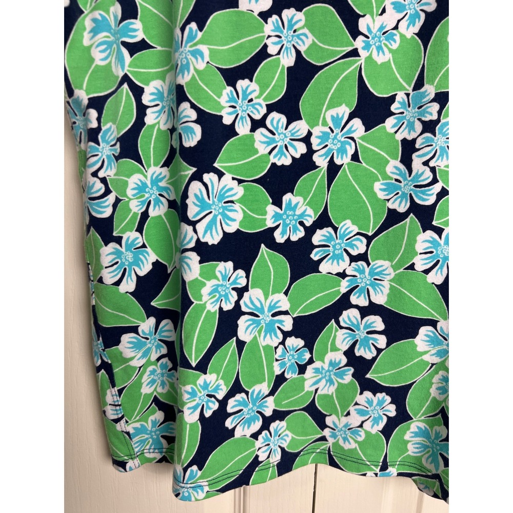 Talbots T by Talbots Top Womens MP Blue Green Floral Strappy Back Activewear E02 - Picture 10 of 14